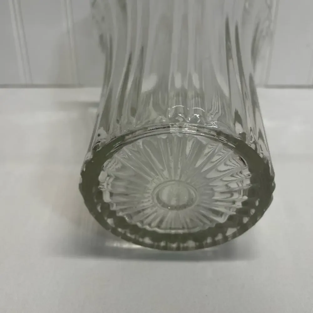 Vintage Clear Ribbed Glass Vase decor accent piece